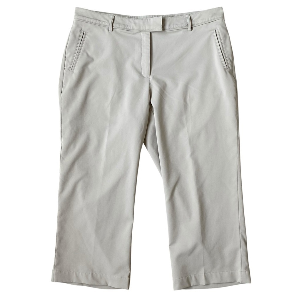 LADY HAGEN Golf Capri Pants Lightweight Pockets Light Beige Womens